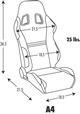 Corbeau A4 Sport Seat Dimensions (SOLD IN PAIRS)